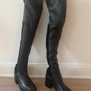 NWOT Clergerie Naelle Over the Knee Leather Boots - black